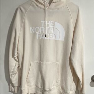 The North Face Womens Cream Crewneck Hoodie with White Logo
